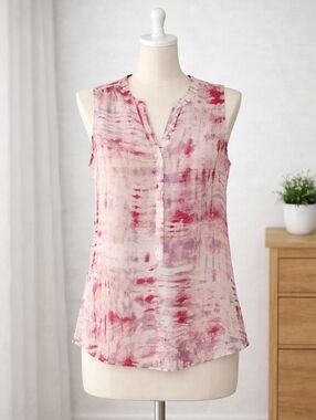 NWT NYDJ Pink Tie-Dye Sleeveless V-Neck Camisole L